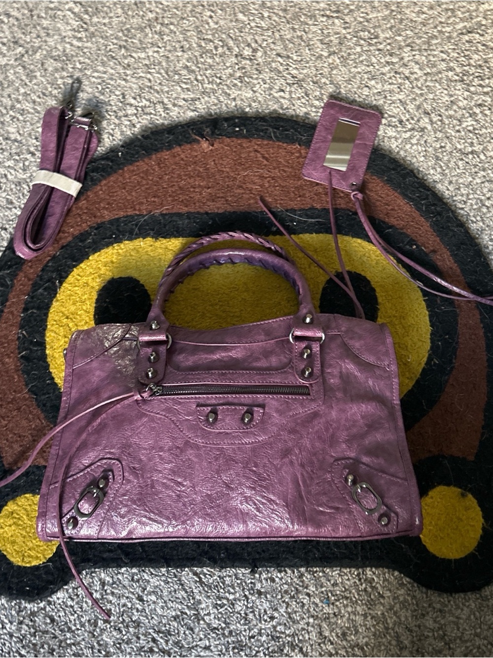 Large purple   city bag